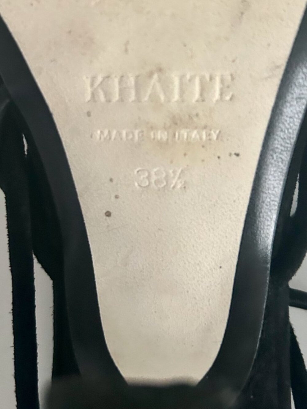 Khaite Suede Strappy Kitten Heeled Sandals - Picture 2 of 10